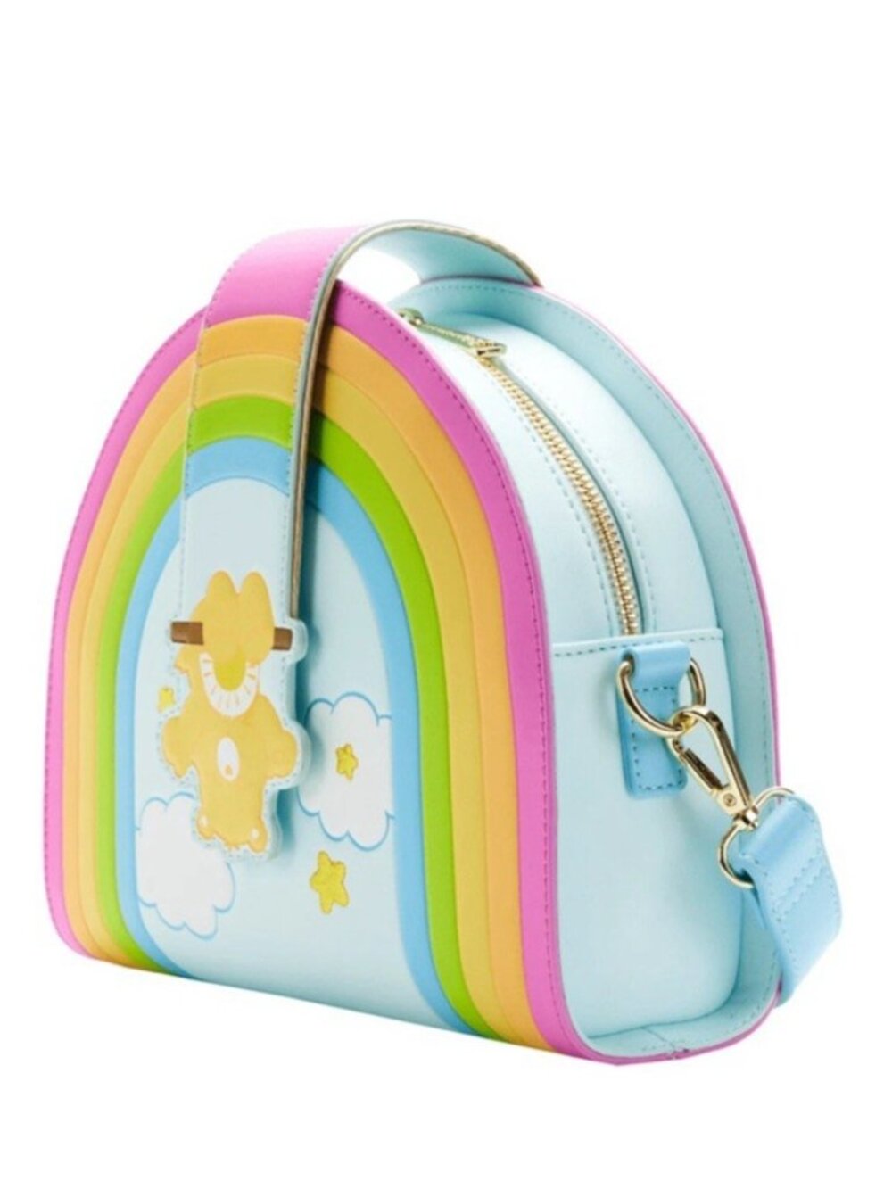 Loungefly Carebears Rainbow Swing Cross Body Bag Purse Yellow Care Bear NWT - Picture 5 of 7